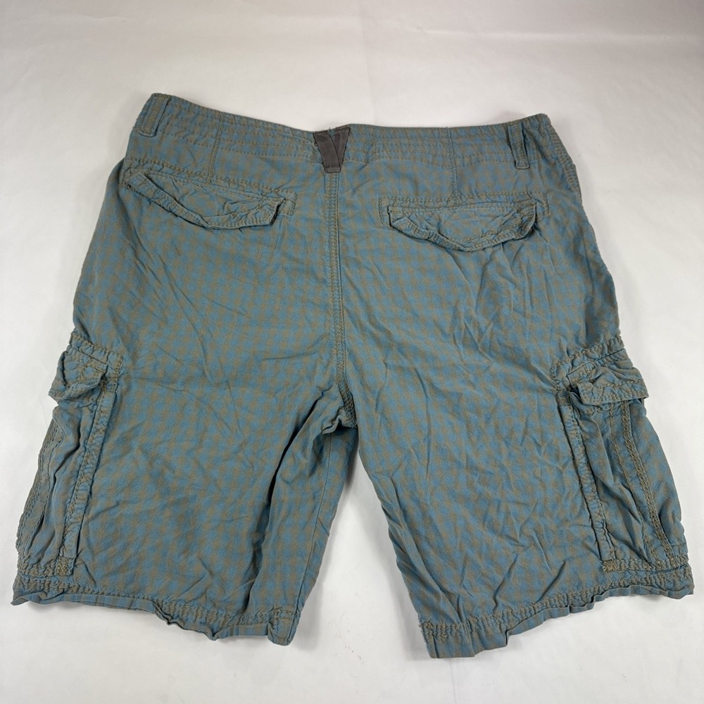 Unionbay Cargo Shorts‎ Mens 38x10 Blue Tan Plaid Utility Outdoors Hiking Camping - Picture 2 of 7
